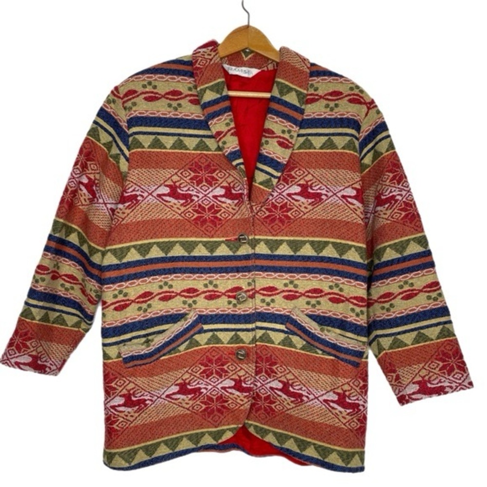 Vintage Seasons Collection Christmas Blazer Size M